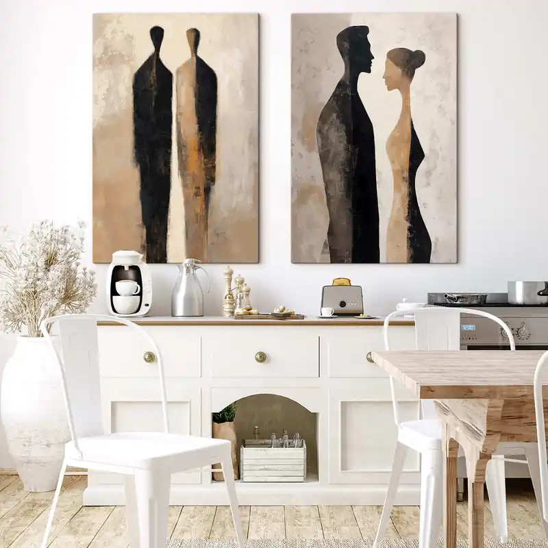 Pictură pe pânză Siluete abstracte Nr m30191 Preț redus