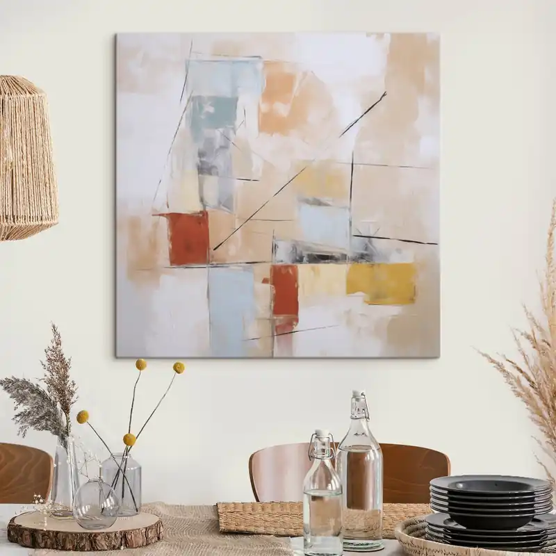 Pictură pe pânză Imitare abstractă haotică a unei picturi uzate Nr s48418 Reducere de preț