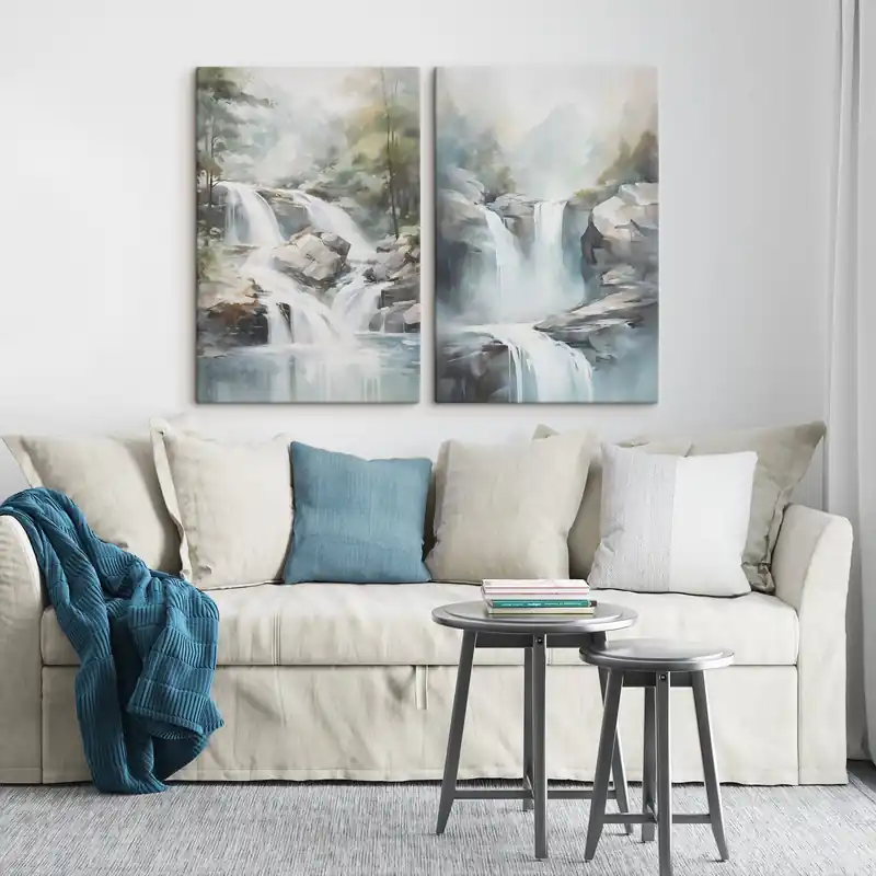 Comandă acum Pictură pe pânză Imitare de cascadă în pictură Nr m30212