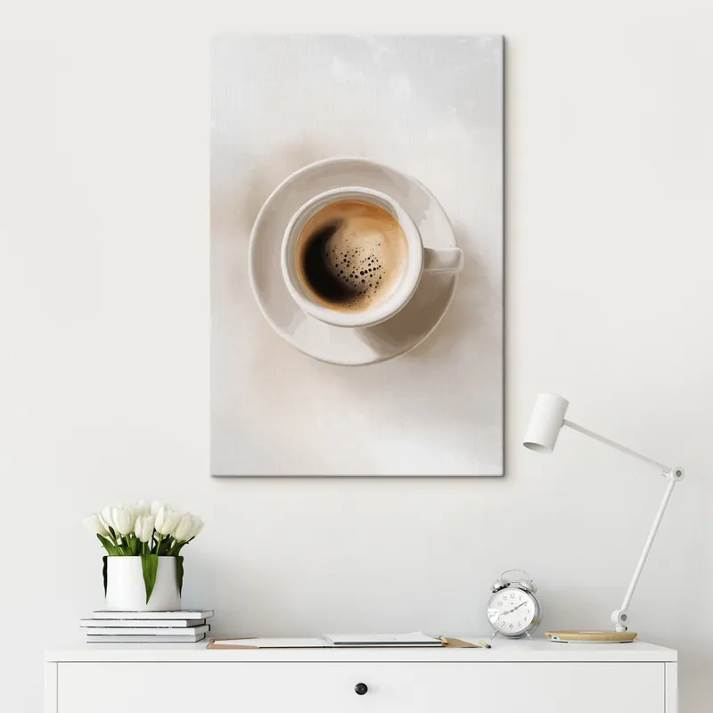 Disponibil imediat Pictură pe pânză Vedere de sus a aparatului de espresso Nr s48443
