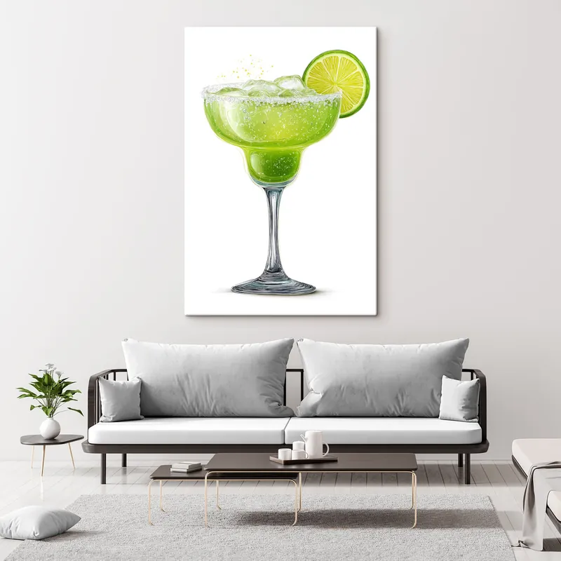 Ieftin Pictură pe pânză Pahar de cocktail cu lămâie verde Nr s48445