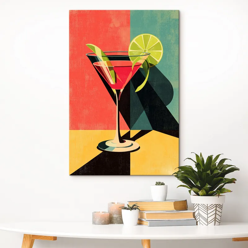 Pictură pe pânză Ilustrație cu un pahar de cocktail Nr s48467 Expediere rapidă