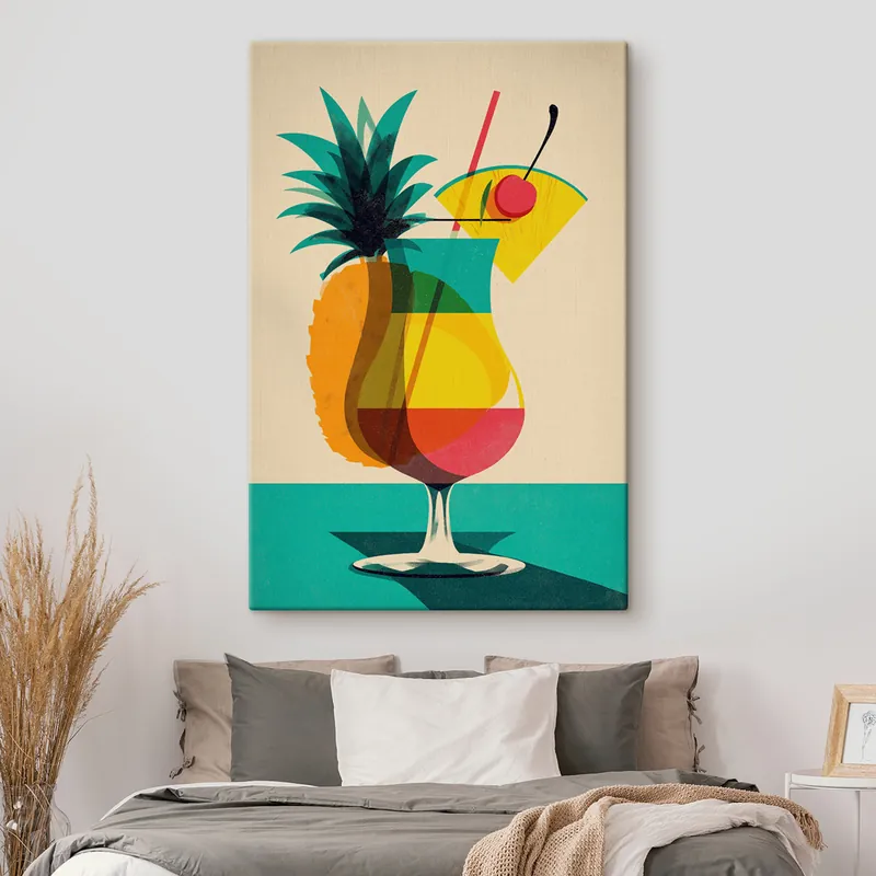 Premium Pictură pe pânză Pahar pentru cocktailuri tropicale Nr s48470