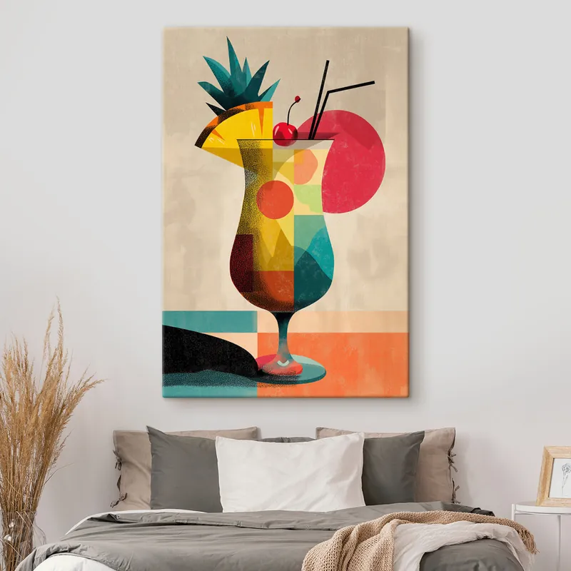 Pictură pe pânză Ilustrație cu un cocktail de fructe Nr s48471 Premium