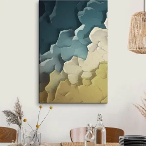 Pictură pe pânză Abstracție în nuanțe de bej și turcoaz, artă geometrică Nr s48477 Preț mic