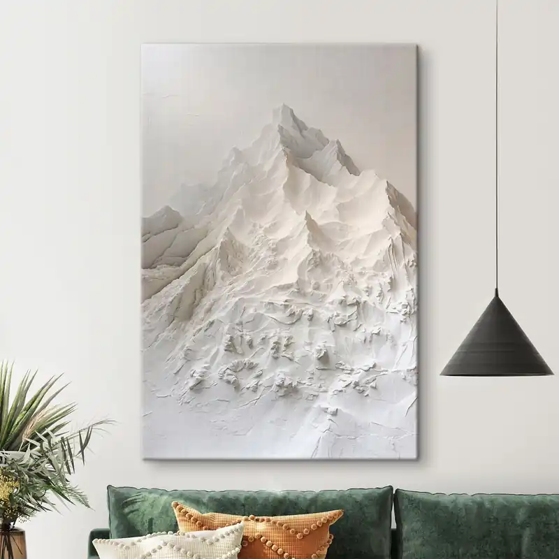 Pictură pe pânză Forme abstracte de munte, cu textură, în nuanțe deschise Nr s48495 Discount
