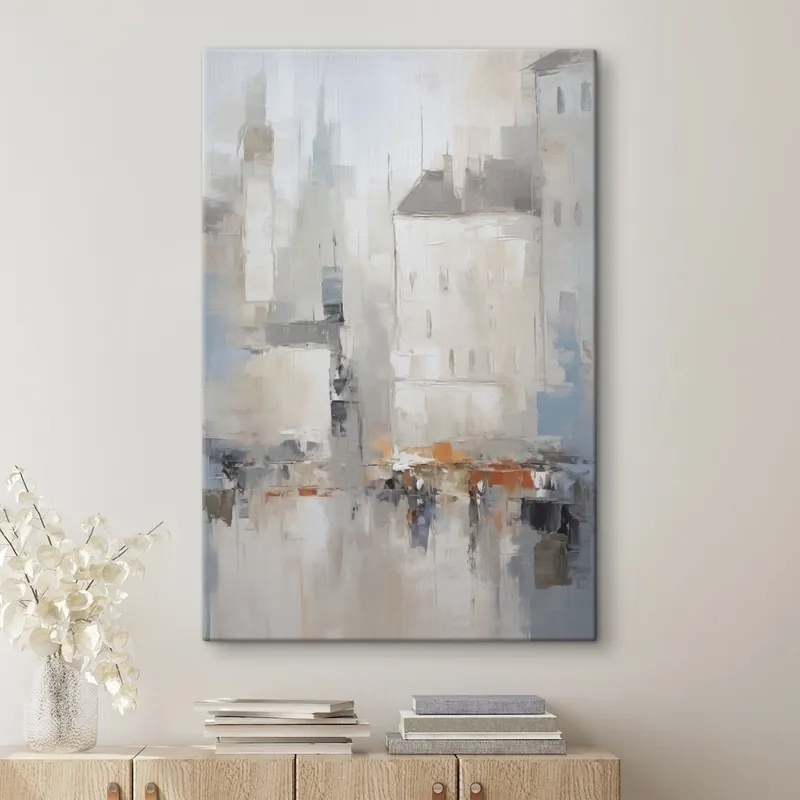 Pictură pe pânză Imitarea abstractă a peisajului urban în pictură Nr s48502 Retur ușor