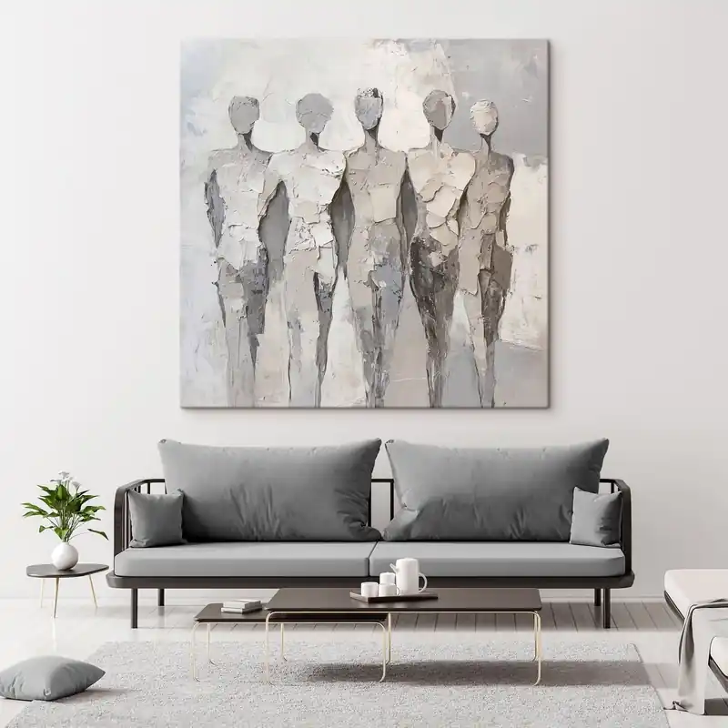 Pictură pe pânză Siluete abstracte moderne Nr s48286 Preț redus