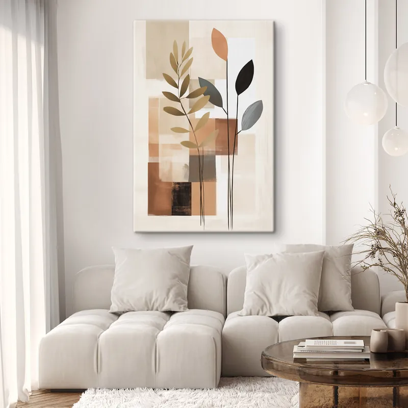 Pictură pe pânză Compoziție botanică abstractă Nr s48516 Popular