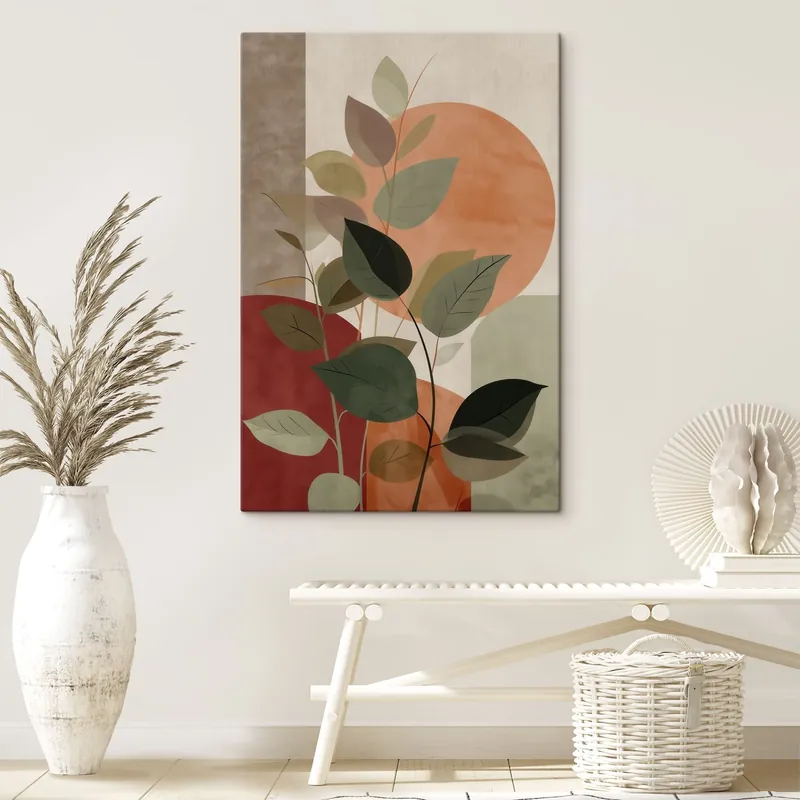 Chilipir Pictură pe pânză Frunze de plante în stil abstract Nr s48559