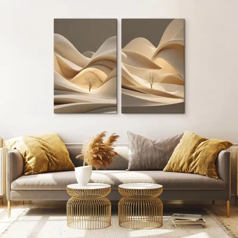 Pictură pe pânză un peisaj suprarealist cu un copac Nr m30261 Disponibil imediat