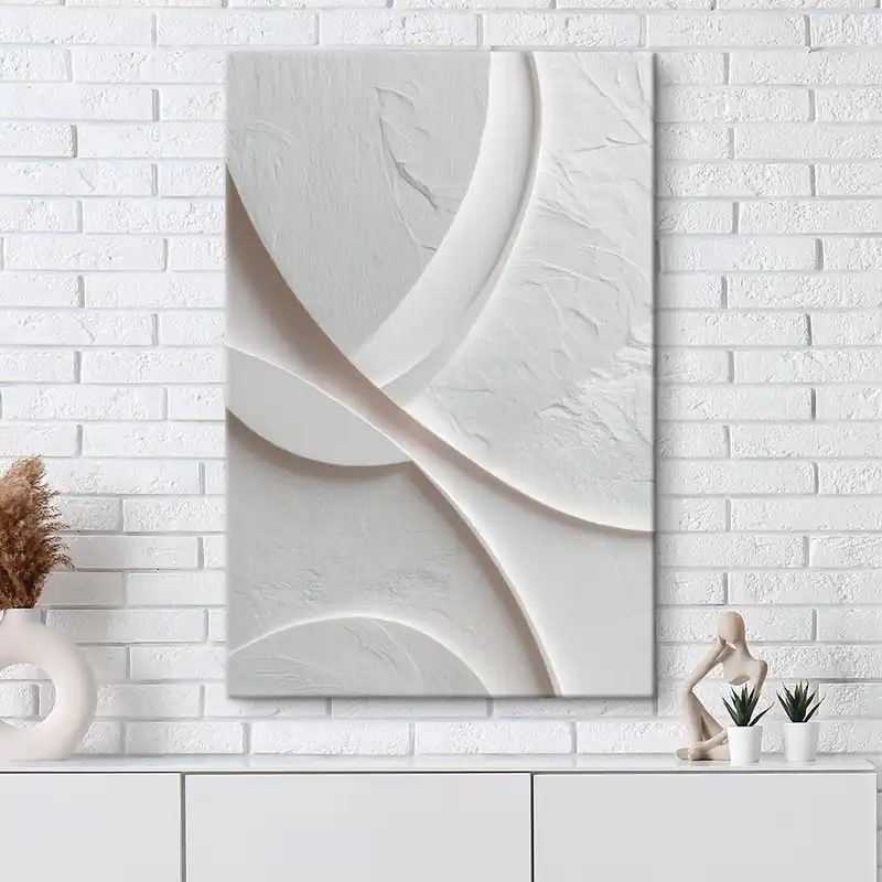 Ieftin Pictură pe pânză Panou decorativ cu linii fluide și textură de piatră pe un fundal deschis Nr s48192