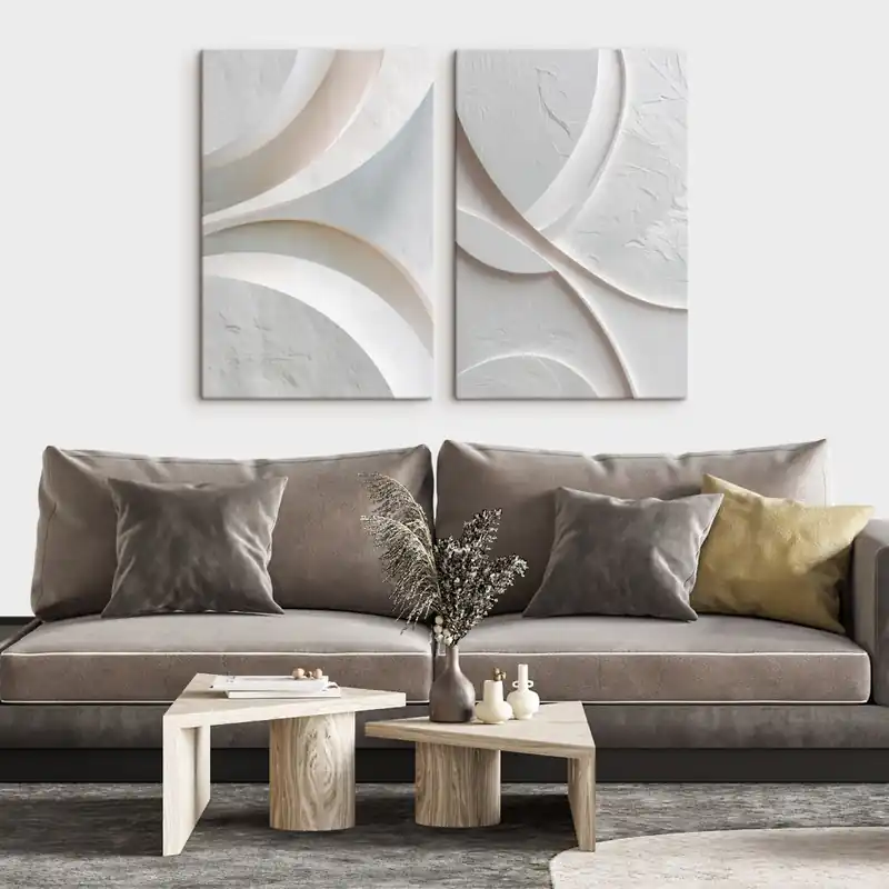 Pictură pe pânză Compoziție abstractă cu linii fluide și textură de piatră, în stilul basoreliefului contemporan Nr m30136 Promoție