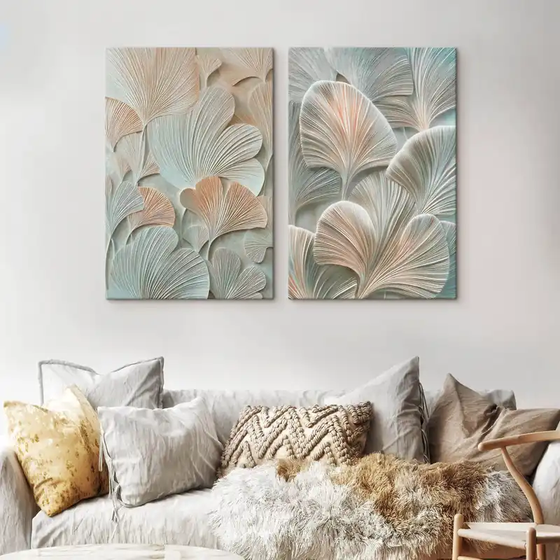 Pictură pe pânză Ilustrație florală delicată, cu efect de volum, în stil minimalist Nr m30142 Preț mic
