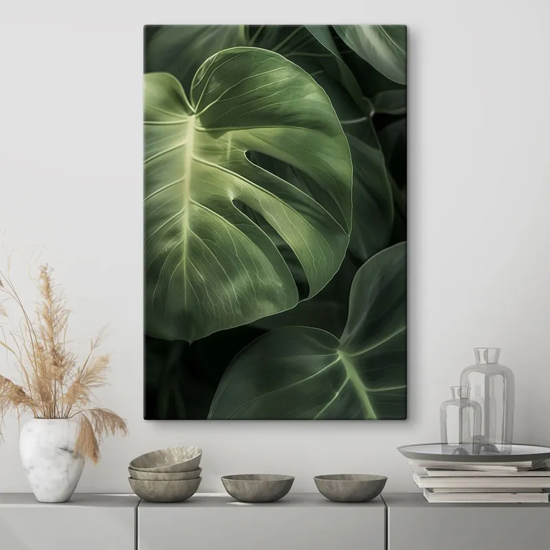 Pictură pe pânză Frunze tropicale mari Nr s48578 Ofertă