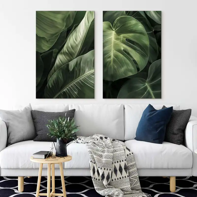 Pictură pe pânză Botanică, frunze tropicale Nr m30274 Reducere extra