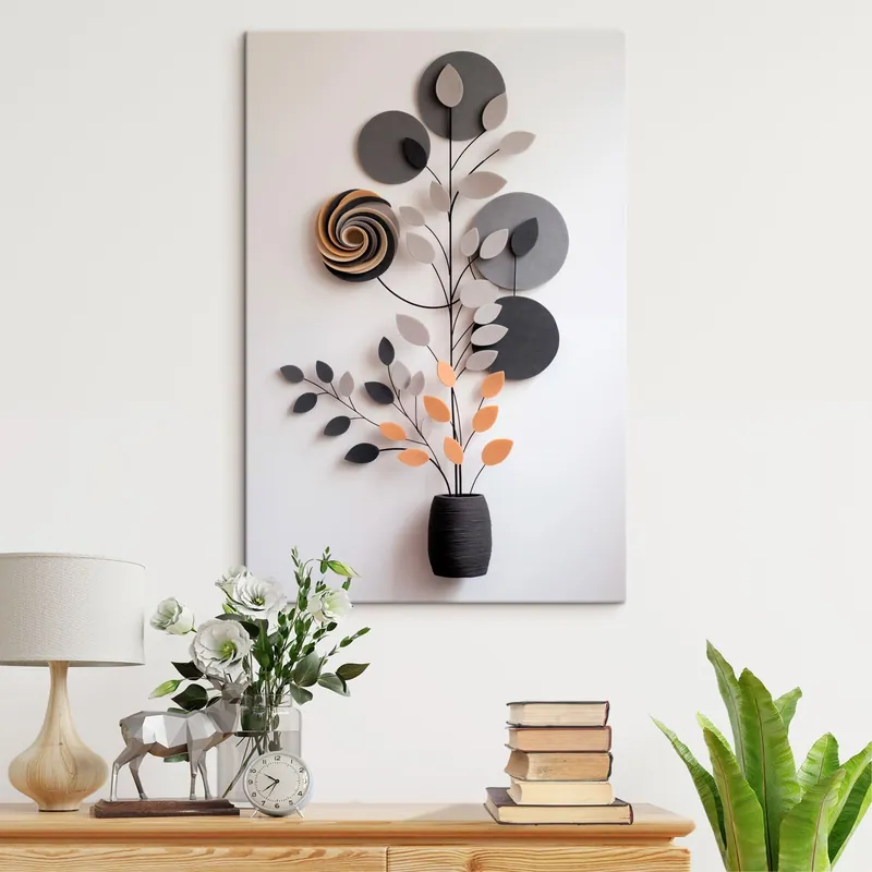 Cel mai vândut Pictură pe pânză Plantă decorativă cu forme circulare și spiralate Nr s48599