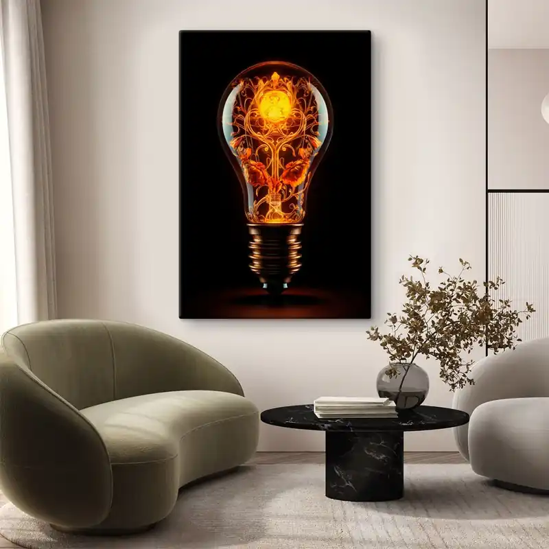 Discount Pictură pe pânză Bec luminos cu modele decorative în interior Nr s48620