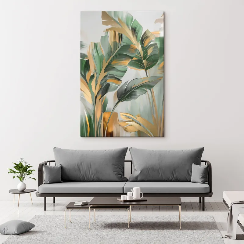 Pictură pe pânză Abstract frunze tropicale Nr s48664 Nu rata