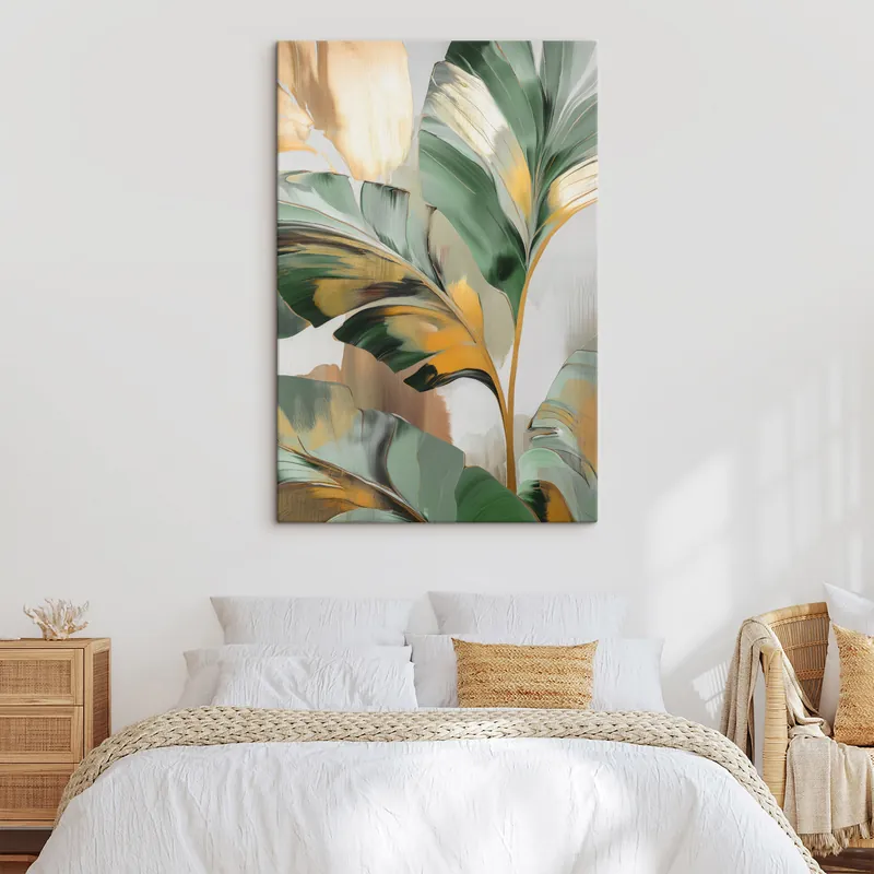 Noutate Pictură pe pânză Abstract frunze tropicale Nr s48665