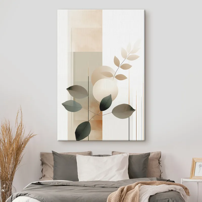 Popular Pictură pe pânză Frunze botanice abstracte cu forme Nr s48668