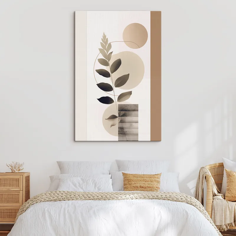 Reducere specială Pictură pe pânză Frunze botanice abstracte cu forme Nr s48669