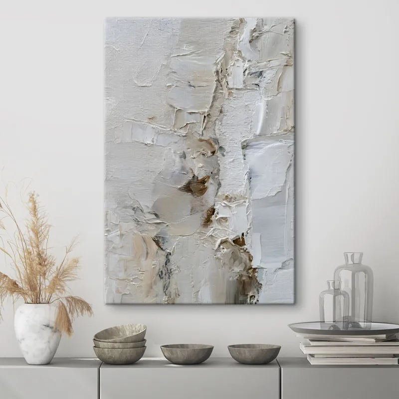 Pictură pe pânză tușe abstracte, ample, în nuanțe pastelate Nr s48779 Ofertă limitată