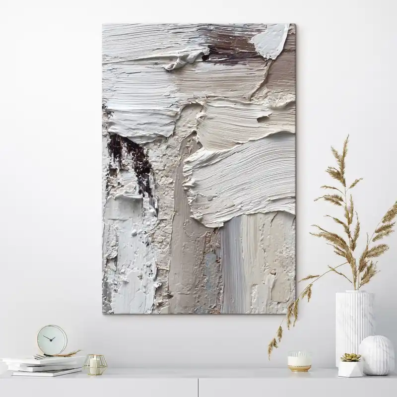 Pictură pe pânză tușe abstracte, ample, în nuanțe pastelate Nr s48780 Preferatul clienților