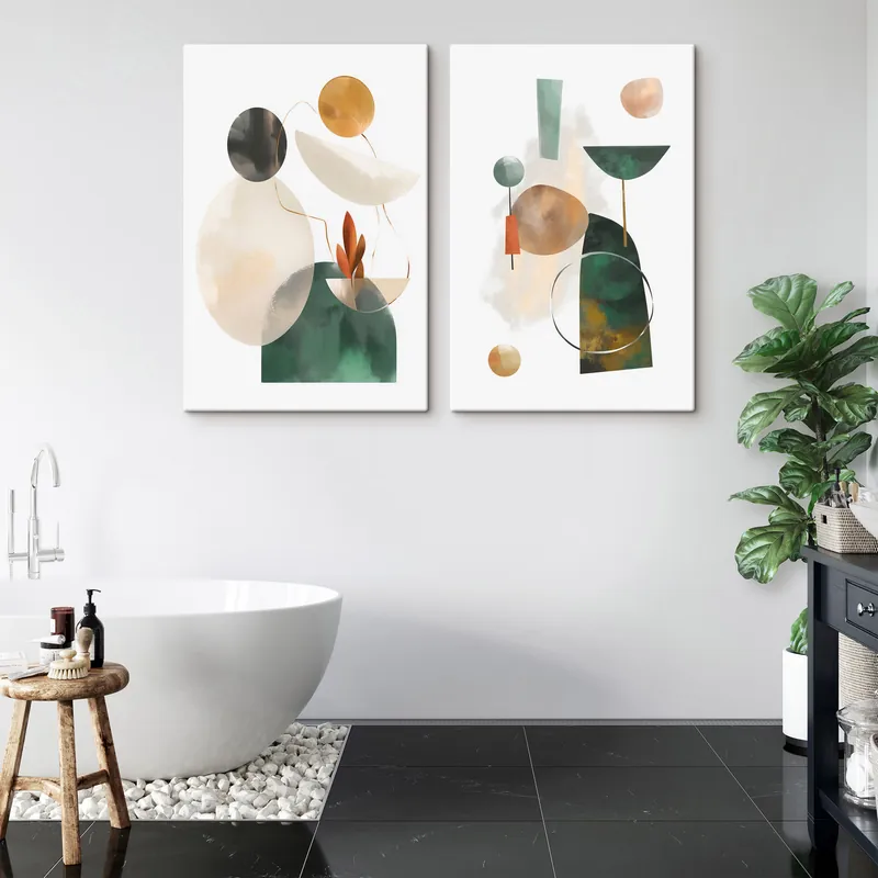 Pictură pe pânză O compoziție abstractă cu forme geometrice Nr m30393 Chilipir
