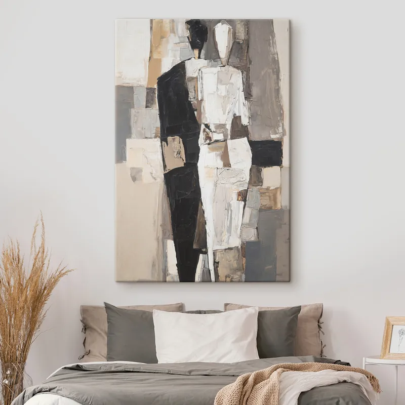 Preț promoțional Pictură pe pânză Siluete abstracte ale unui cuplu Nr s48925