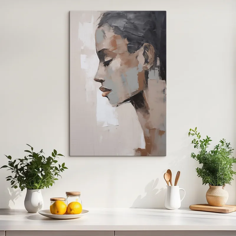 Pictură pe pânză Portret feminin abstract, imitație de pictură Nr s48976 Plată sigură