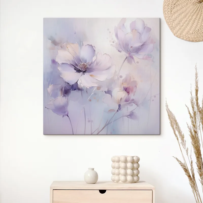 Pictură pe pânză Imitare picturală a unor flori stilizate Nr s48989 Ofertă de sezon