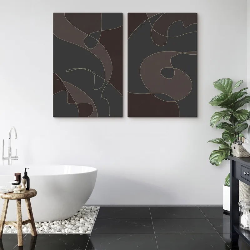 Cumpără online Pictură pe pânză abstracție texturală în nuanțe închise Nr m30433