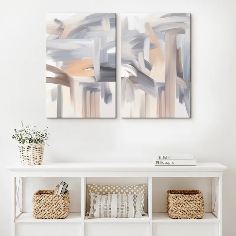 Pictură pe pânză un tablou abstract în culori deschise Nr m30434 Reducere extra
