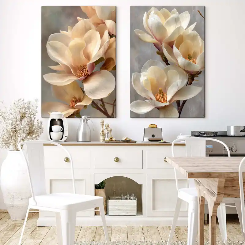 Pictură pe pânză Prim-plan cu magnolia Nr m30419 Mai ieftin