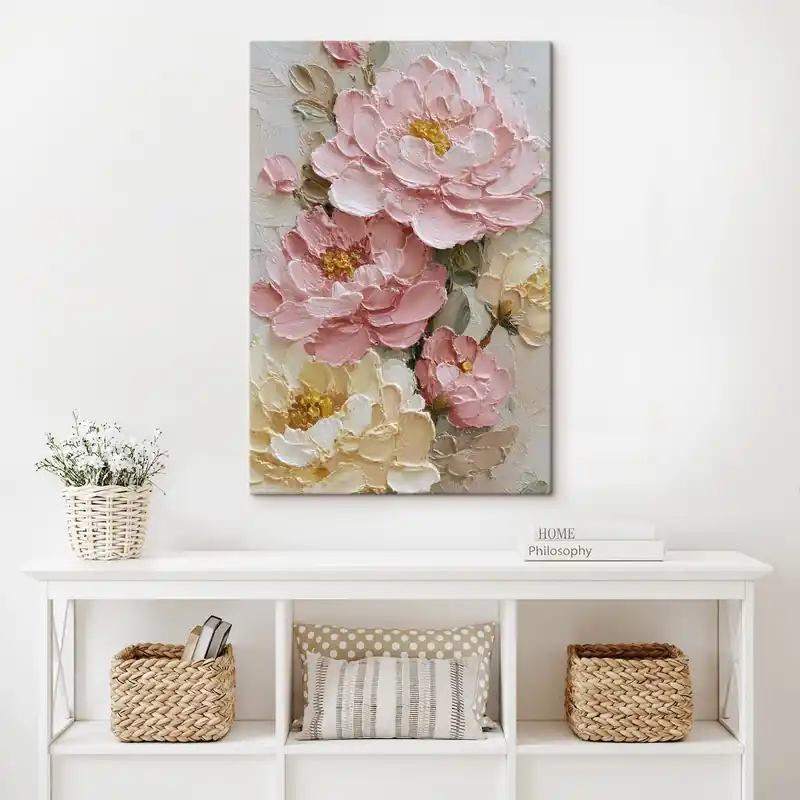 Pictură pe pânză Aranjament floral cu bujori Nr s49013 Comandă acum