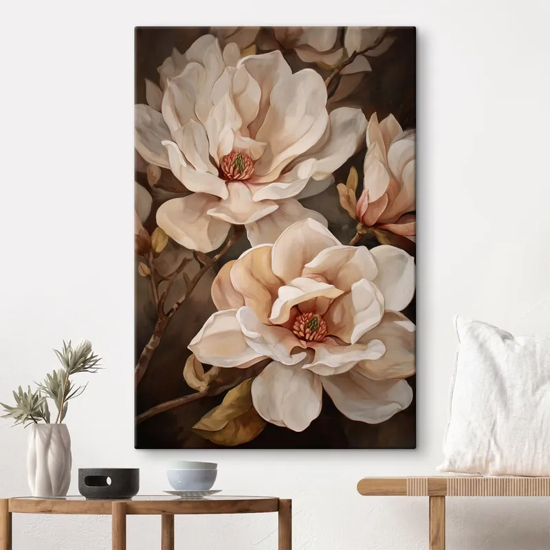 Preț promoțional Pictură pe pânză Ramură cu flori de magnolie Nr s49015