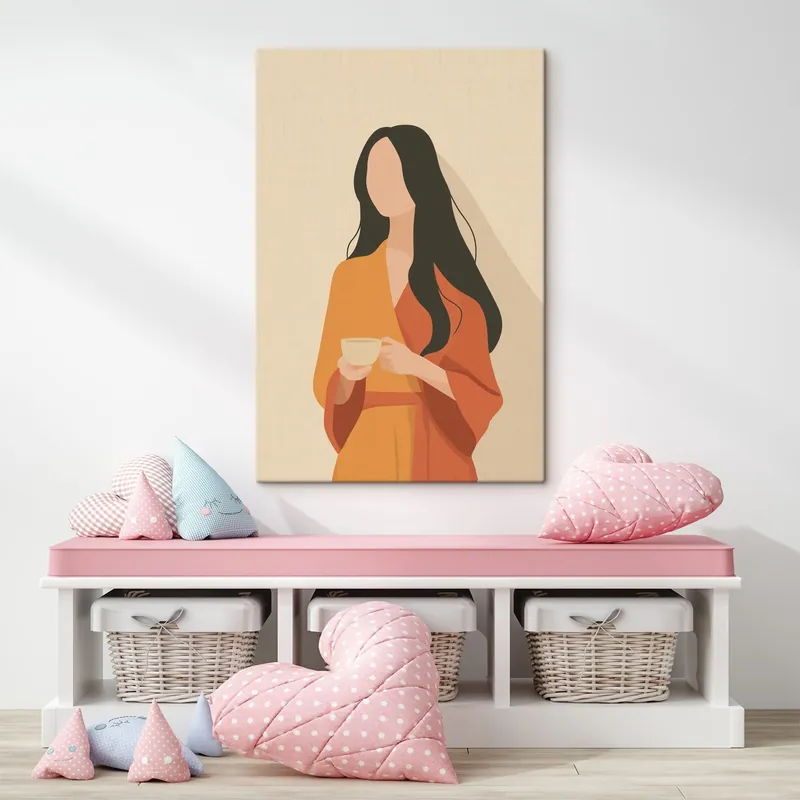 Pictură pe pânză Portretul femeii minimaliste Nr s49020 Mai ieftin