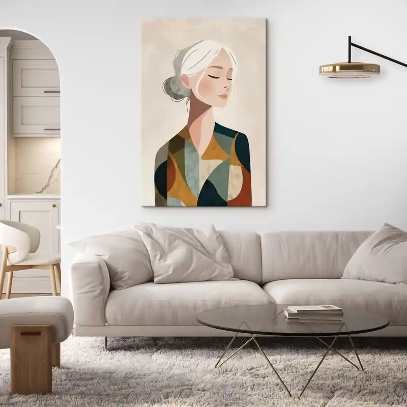 Doar azi Pictură pe pânză Femeie în stil geometric Nr s49029
