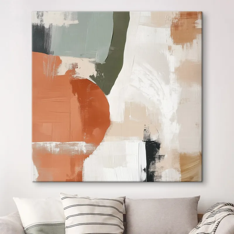 Pictură pe pânză O combinație de forme geometrice și linii libere într-un stil abstract contemporan Nr s48868 Livrare rapidă