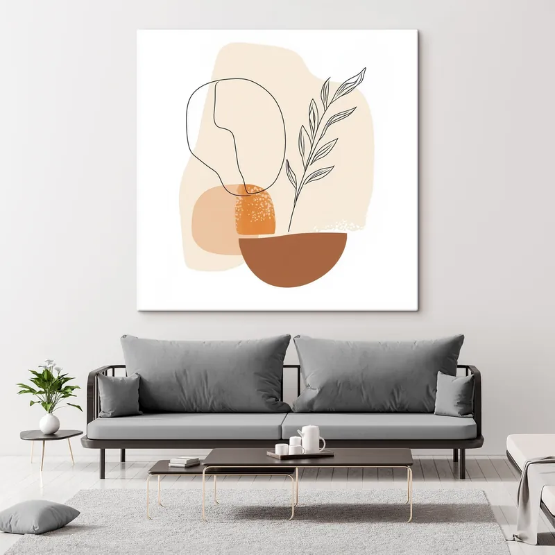 Reducere specială Pictură pe pânză Natură moartă cu accente grafice și forme pastelate, în stilul artei contemporane Nr s48872