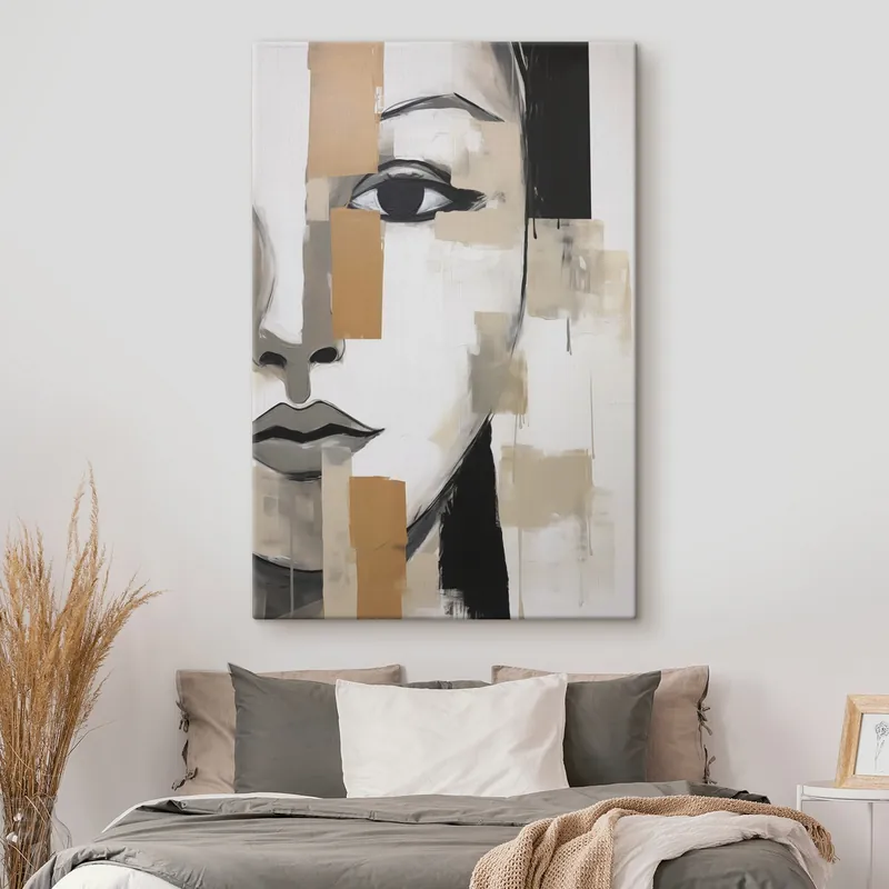 Pictură pe pânză Portret feminin stilizat, în stil pictural Nr s49054 Noutate