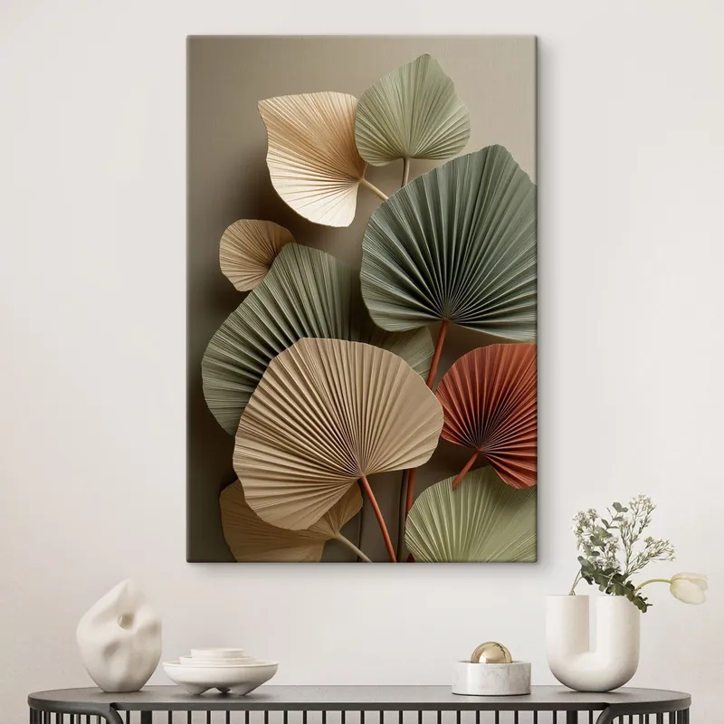 Pictură pe pânză Frunze abstracte Nr s49093 Discount