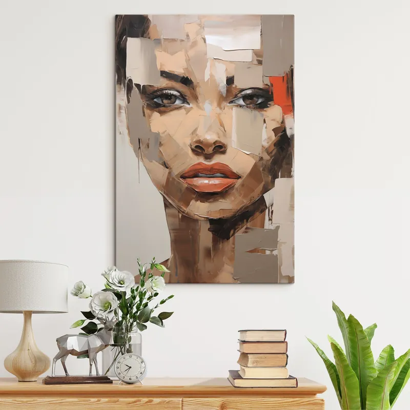 Pictură pe pânză Portret feminin abstract, imitație de pictură Nr s49075 Nu rata