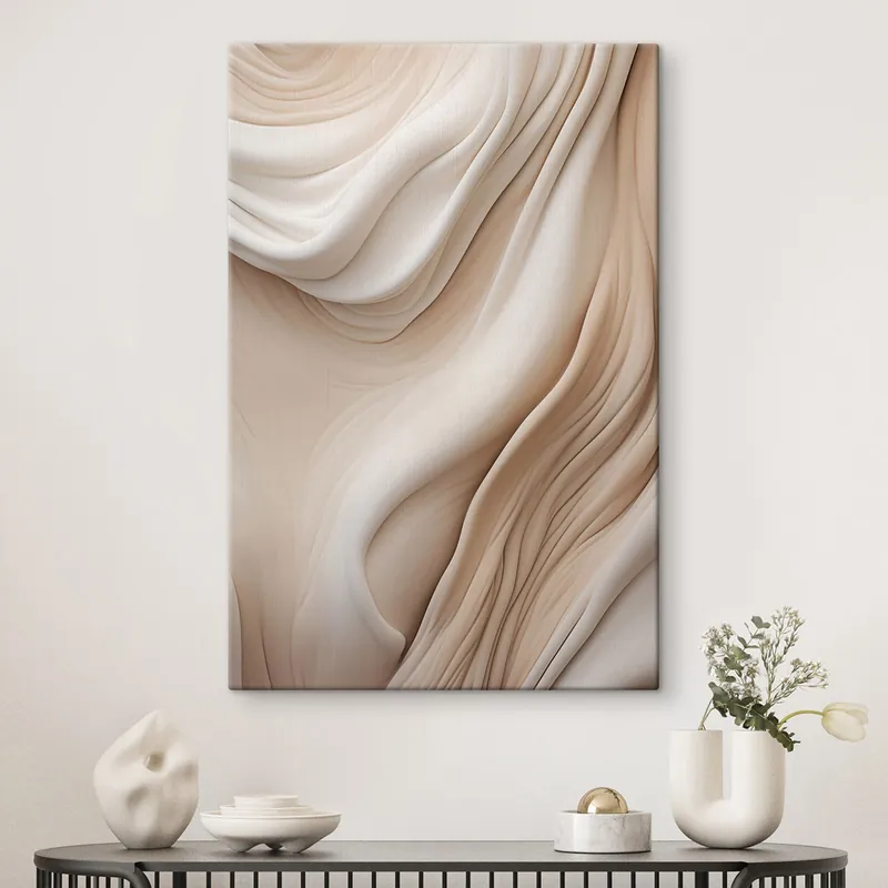 Pictură pe pânză Texturi abstracte, fluide, în nuanțe de crem și bej, cu umbre delicate Nr s49175 Plată securizată