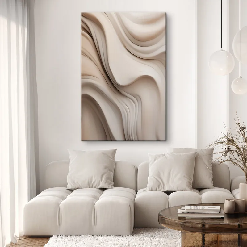 Ofertă Pictură pe pânză Texturi abstracte, fluide, în nuanțe de crem și bej, cu umbre delicate Nr s49176