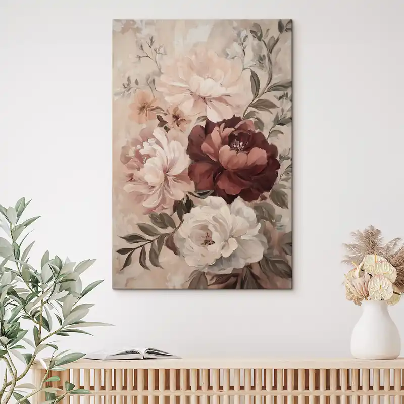 Disponibil imediat Pictură pe pânză Bujori vintage Nr s49256