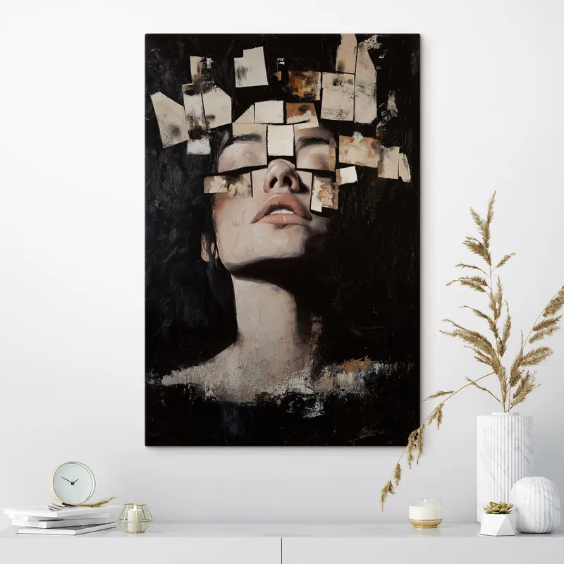 Pictură pe pânză Față abstractă Nr s49282 Preț redus