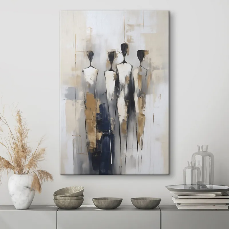 Super ofertă Pictură pe pânză Siluete abstracte, imitație de pictură Nr s49137