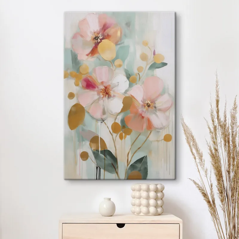 Chilipir Pictură pe pânză Compoziție abstractă cu plante, imitație de pictură Nr s49140